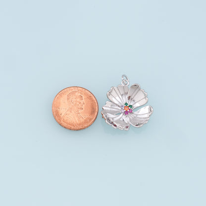 Gold Flower Charms,18K Gold Filled Flower Pendant,Silver flower Charm Bracelet Necklace for DIY Jewelry Making Supply