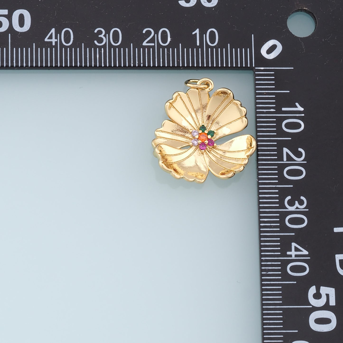 Gold Flower Charms,18K Gold Filled Flower Pendant,Silver flower Charm Bracelet Necklace for DIY Jewelry Making Supply