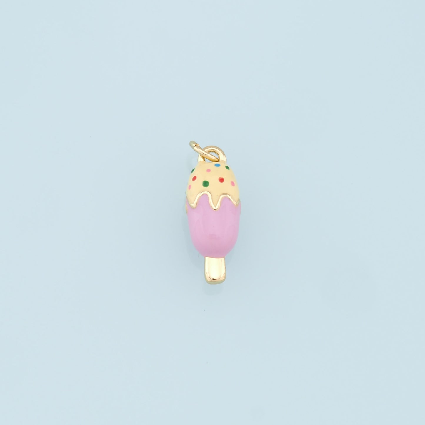 Ice Cream Charms,18K Gold Filled Enamel Ice Cream Pendant,Cute Ice Cream Charm Bracelet Necklace for DIY Jewelry Making Supply