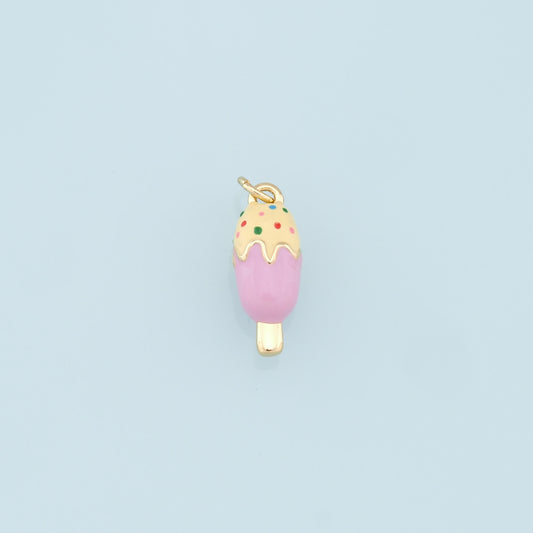 Ice Cream Charms,18K Gold Filled Enamel Ice Cream Pendant,Cute Ice Cream Charm Bracelet Necklace for DIY Jewelry Making Supply