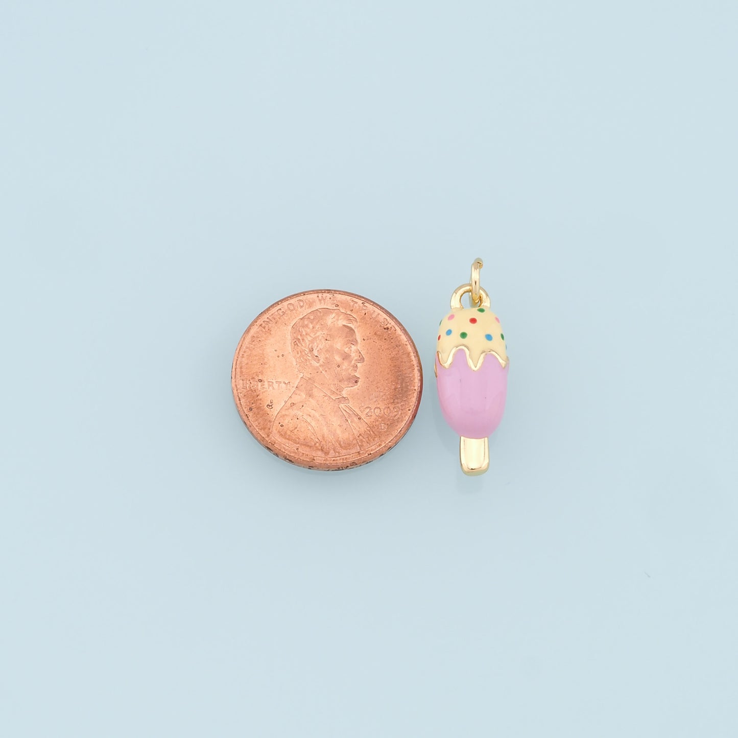 Ice Cream Charms,18K Gold Filled Enamel Ice Cream Pendant,Cute Ice Cream Charm Bracelet Necklace for DIY Jewelry Making Supply
