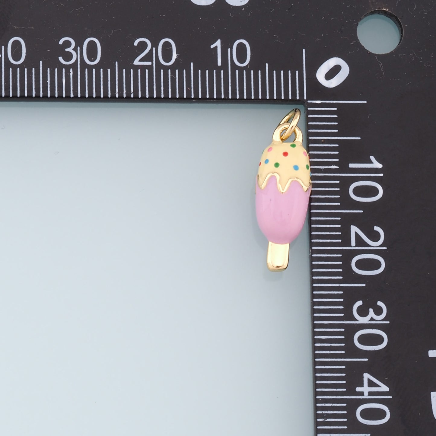 Ice Cream Charms,18K Gold Filled Enamel Ice Cream Pendant,Cute Ice Cream Charm Bracelet Necklace for DIY Jewelry Making Supply