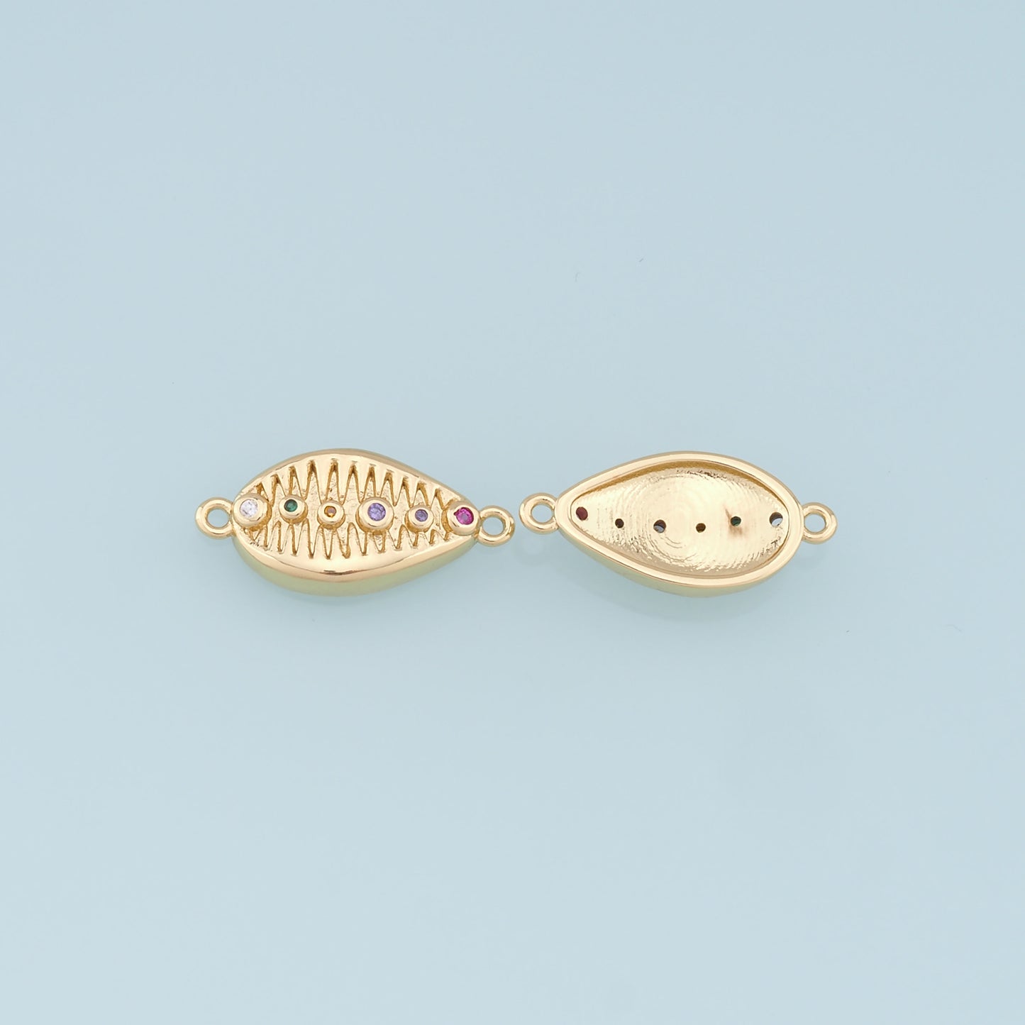 Gold Shell Connector Charms,18K Gold Filled Conch Shell Pendant,Conch Shell Charm Bracelet Necklace for DIY Jewelry Making Supply