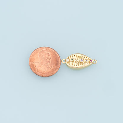 Gold Shell Connector Charms,18K Gold Filled Conch Shell Pendant,Conch Shell Charm Bracelet Necklace for DIY Jewelry Making Supply