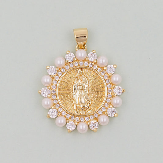 Gold virgin mary Charms,18K Gold Filled virgin mary Pendant,virgin mary Charm Bracelet Necklace for DIY Jewelry Making Supply