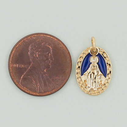 Gold virgin mary Charms,18K Gold Filled virgin mary Pendant,virgin mary Charm Bracelet Necklace for DIY Jewelry Making Supply