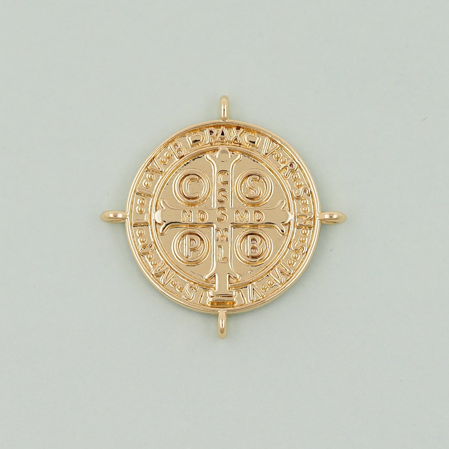 Gold Saint Benedict Charms,18K Gold Filled Saint Benedict Pendant,Benedict Charm Bracelet Necklace for DIY Jewelry Making Supply
