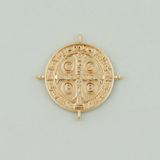 Gold Saint Benedict Charms,18K Gold Filled Saint Benedict Pendant,Benedict Charm Bracelet Necklace for DIY Jewelry Making Supply