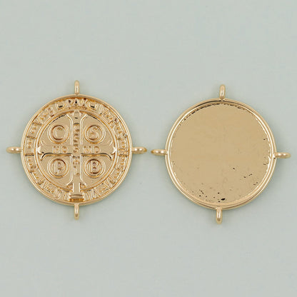 Gold Saint Benedict Charms,18K Gold Filled Saint Benedict Pendant,Benedict Charm Bracelet Necklace for DIY Jewelry Making Supply