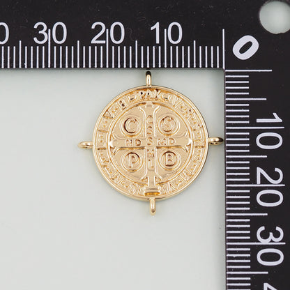 Gold Saint Benedict Charms,18K Gold Filled Saint Benedict Pendant,Benedict Charm Bracelet Necklace for DIY Jewelry Making Supply