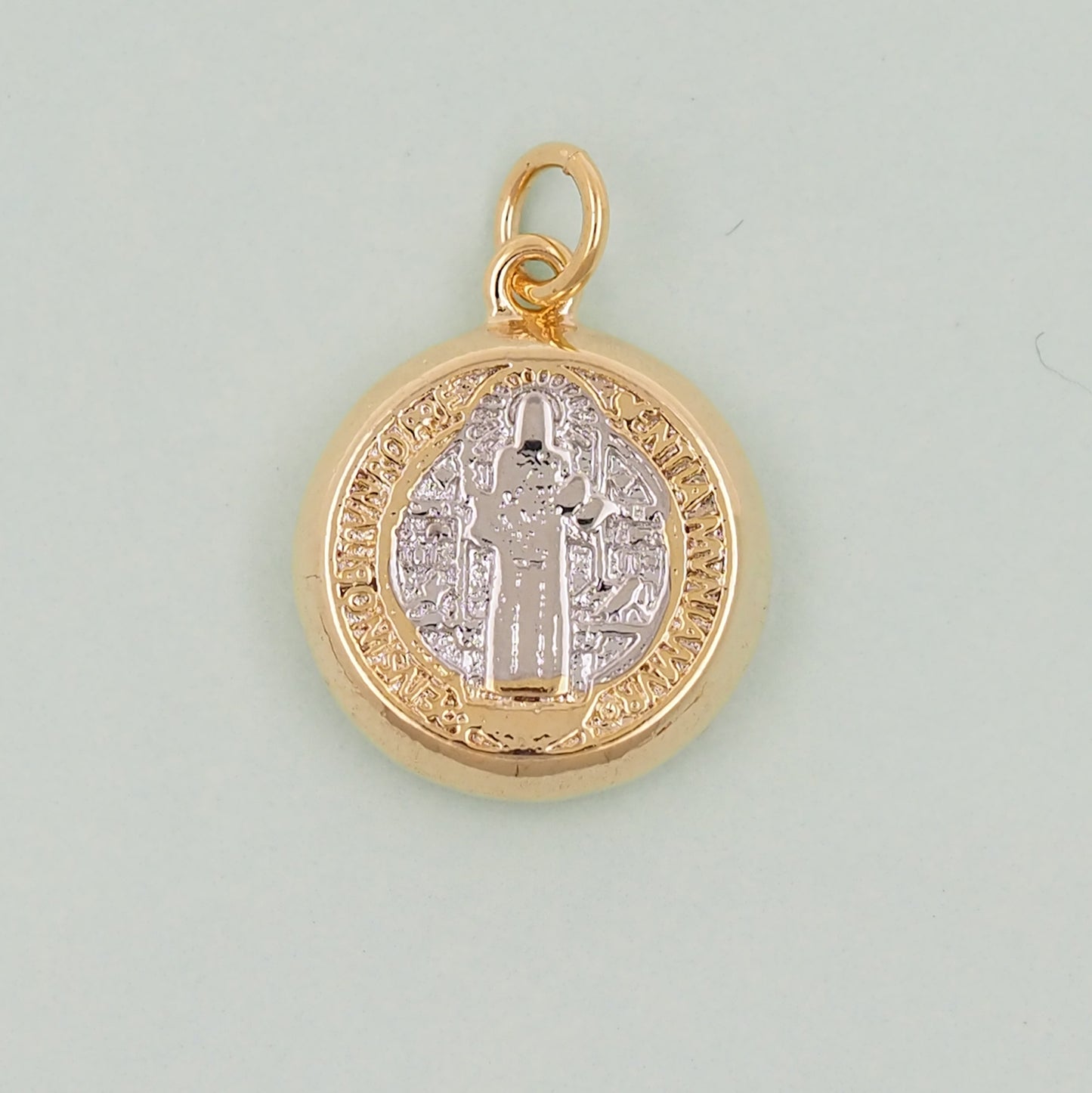 Gold Saint Benedict Charms,18K Gold Filled Saint Benedict Pendant,Benedict Charm Bracelet Necklace for DIY Jewelry Making Supply