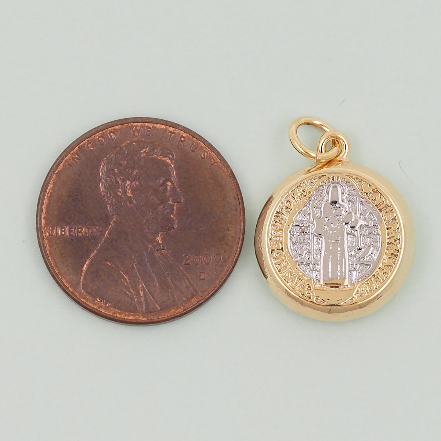 Gold Saint Benedict Charms,18K Gold Filled Saint Benedict Pendant,Benedict Charm Bracelet Necklace for DIY Jewelry Making Supply