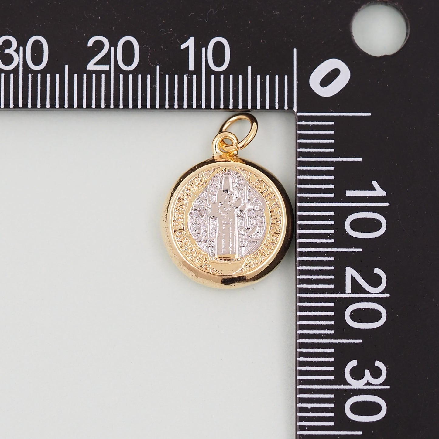 Gold Saint Benedict Charms,18K Gold Filled Saint Benedict Pendant,Benedict Charm Bracelet Necklace for DIY Jewelry Making Supply