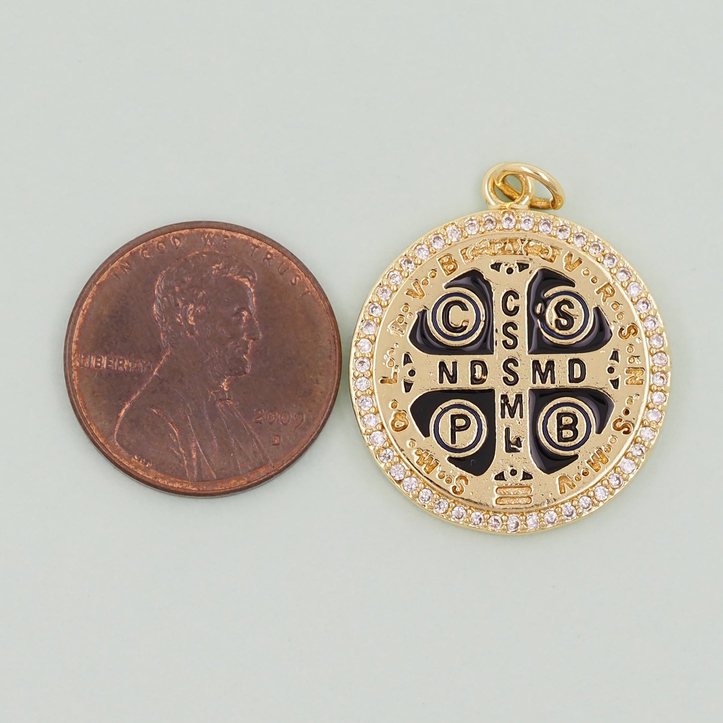 Gold Saint Benedict Charms,18K Gold Filled Saint Benedict Pendant,Benedict Charm Bracelet Necklace for DIY Jewelry Making Supply