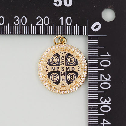 Gold Saint Benedict Charms,18K Gold Filled Saint Benedict Pendant,Benedict Charm Bracelet Necklace for DIY Jewelry Making Supply