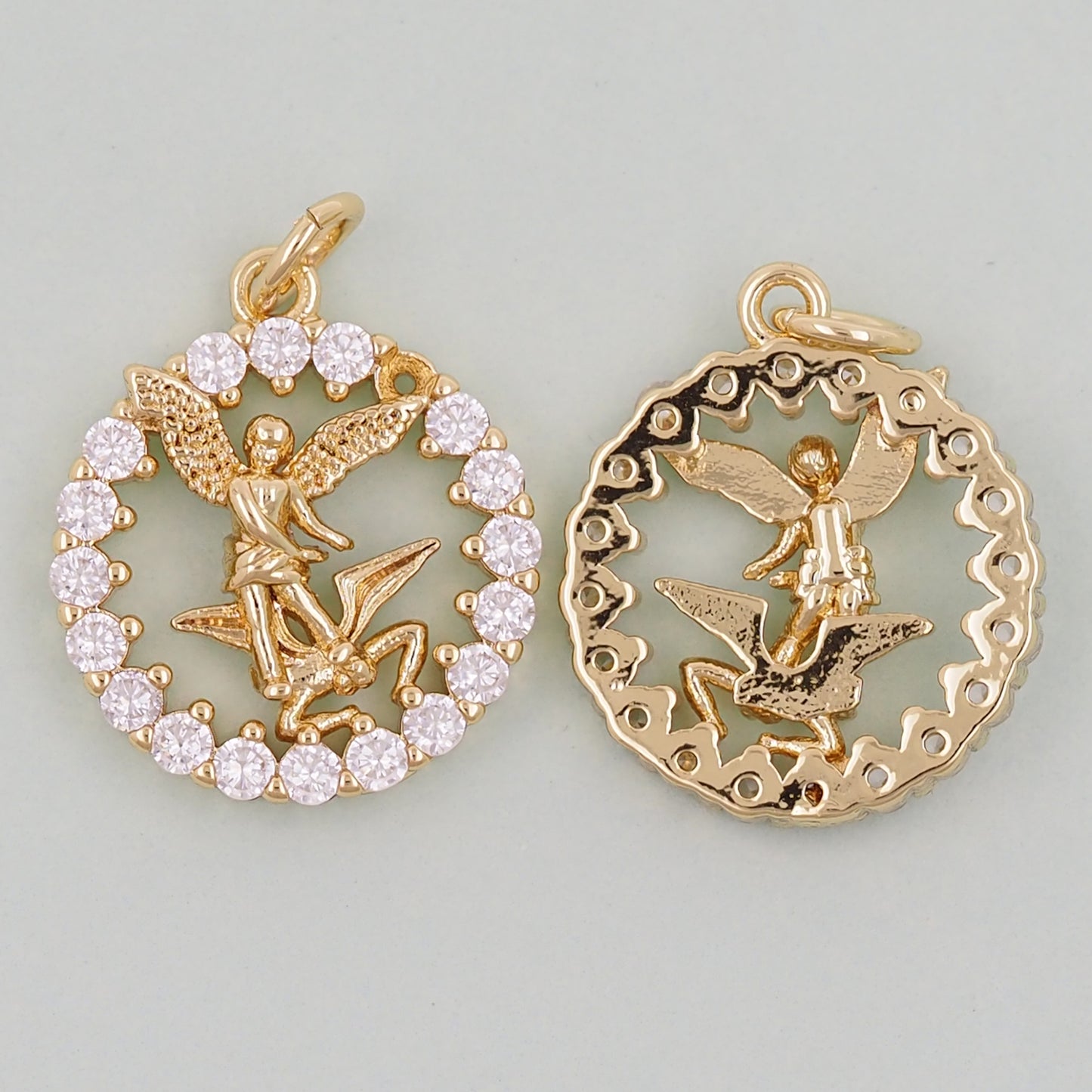 Gold Angel Charms,18K Gold Filled Angel Pendant,Angel Charm Bracelet Necklace for DIY Jewelry Making Supply
