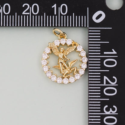 Gold Angel Charms,18K Gold Filled Angel Pendant,Angel Charm Bracelet Necklace for DIY Jewelry Making Supply