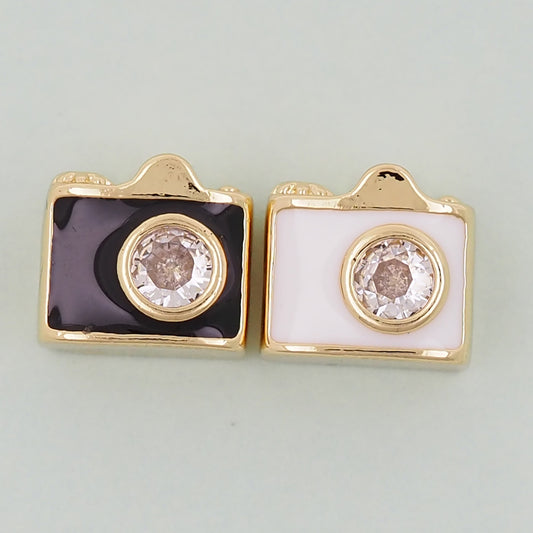 Gold Camera Charms,18K Gold Filled Camera Pendant,Camera Charm Bracelet Necklace for DIY Jewelry Making Supply