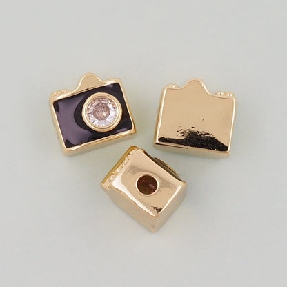 Gold Camera Charms,18K Gold Filled Camera Pendant,Camera Charm Bracelet Necklace for DIY Jewelry Making Supply