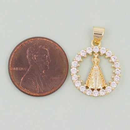 Gold virgin mary Charms,18K Gold Filled virgin mary Pendant,virgin mary Charm Bracelet Necklace for DIY Jewelry Making Supply