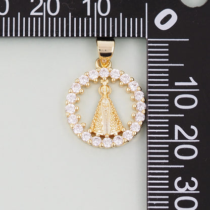 Gold virgin mary Charms,18K Gold Filled virgin mary Pendant,virgin mary Charm Bracelet Necklace for DIY Jewelry Making Supply