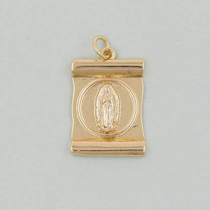 Gold virgin mary Charms,18K Gold Filled virgin mary Pendant,virgin mary Charm Bracelet Necklace for DIY Jewelry Making Supply