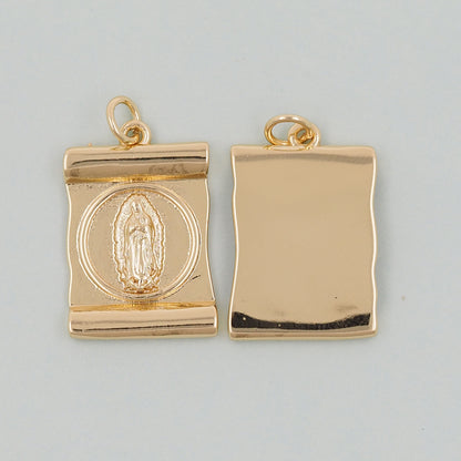 Gold virgin mary Charms,18K Gold Filled virgin mary Pendant,virgin mary Charm Bracelet Necklace for DIY Jewelry Making Supply