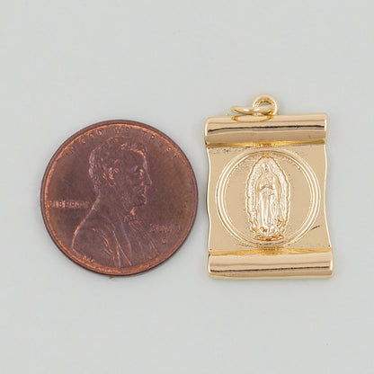 Gold virgin mary Charms,18K Gold Filled virgin mary Pendant,virgin mary Charm Bracelet Necklace for DIY Jewelry Making Supply