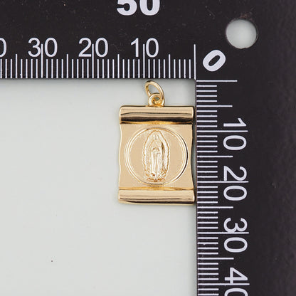 Gold virgin mary Charms,18K Gold Filled virgin mary Pendant,virgin mary Charm Bracelet Necklace for DIY Jewelry Making Supply