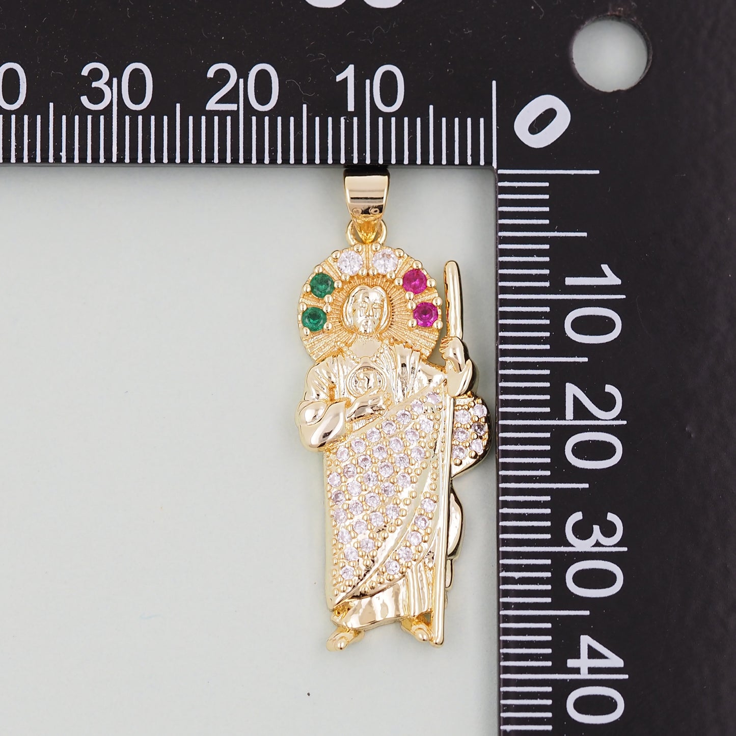 Gold Saint Jude Charms,18K Gold Filled Saint Jude Pendant,Saint Jude Charm Bracelet Necklace for DIY Jewelry Making Supply
