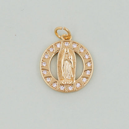 Gold virgin mary Charms,18K Gold Filled virgin mary Pendant,virgin mary Charm Bracelet Necklace for DIY Jewelry Making Supply