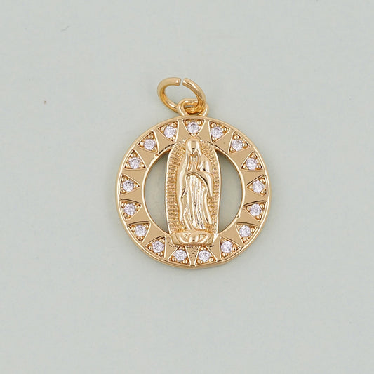 Gold virgin mary Charms,18K Gold Filled virgin mary Pendant,virgin mary Charm Bracelet Necklace for DIY Jewelry Making Supply
