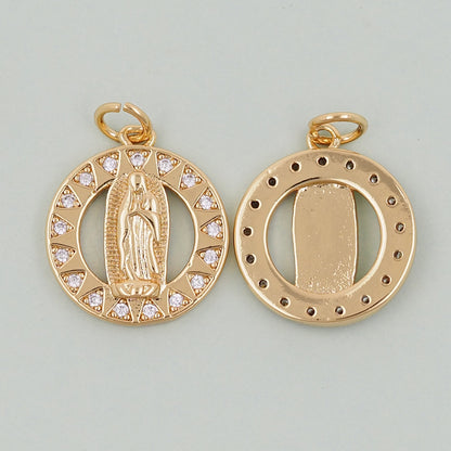 Gold virgin mary Charms,18K Gold Filled virgin mary Pendant,virgin mary Charm Bracelet Necklace for DIY Jewelry Making Supply