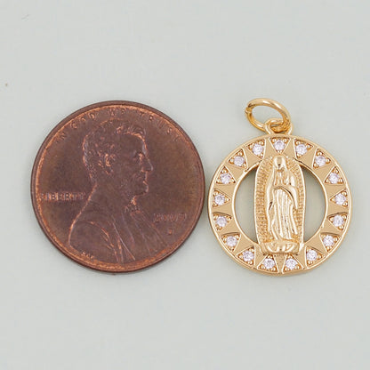 Gold virgin mary Charms,18K Gold Filled virgin mary Pendant,virgin mary Charm Bracelet Necklace for DIY Jewelry Making Supply
