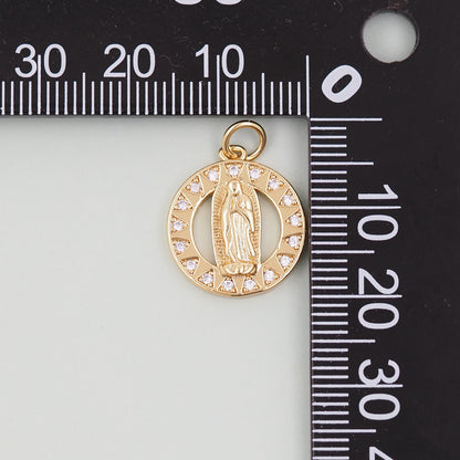 Gold virgin mary Charms,18K Gold Filled virgin mary Pendant,virgin mary Charm Bracelet Necklace for DIY Jewelry Making Supply