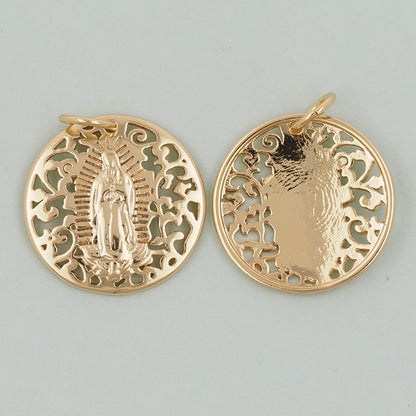 Gold virgin mary Charms,18K Gold Filled virgin mary Pendant,virgin mary Charm Bracelet Necklace for DIY Jewelry Making Supply