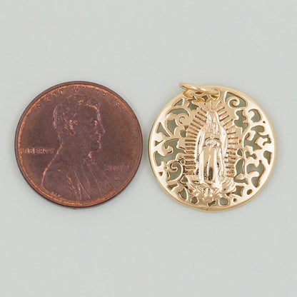 Gold virgin mary Charms,18K Gold Filled virgin mary Pendant,virgin mary Charm Bracelet Necklace for DIY Jewelry Making Supply