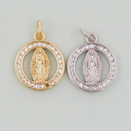 Gold virgin mary Charms,18K Gold Filled virgin mary Pendant,virgin mary Charm Bracelet Necklace for DIY Jewelry Making Supply