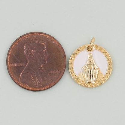 Gold virgin mary Charms,18K Gold Filled virgin mary Pendant,virgin mary Charm Bracelet Necklace for DIY Jewelry Making Supply