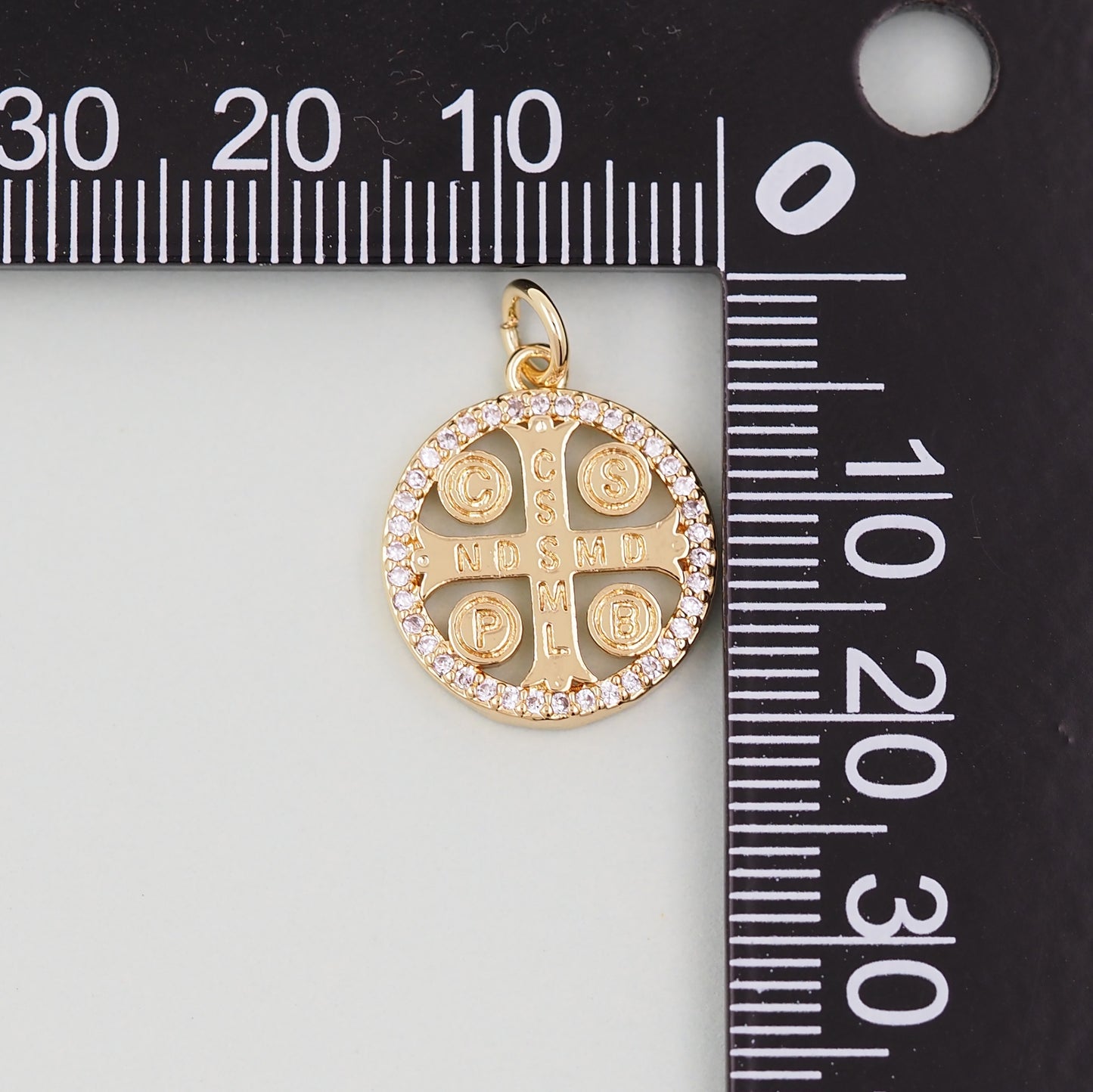 Gold Benedict Charms,18K Gold Filled Benedict Pendant,Religion Charm Bracelet Necklace for DIY Jewelry Making Supply