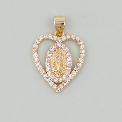 Gold Our Lady of Guadalupe Charms,18K Gold Filled virgin mary Pendant,virgin mary Charm Bracelet Necklace for DIY Jewelry Making Supply