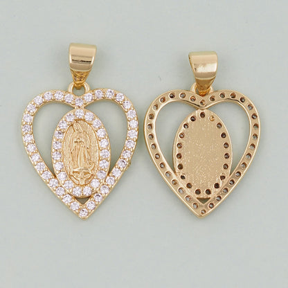 Gold Our Lady of Guadalupe Charms,18K Gold Filled virgin mary Pendant,virgin mary Charm Bracelet Necklace for DIY Jewelry Making Supply