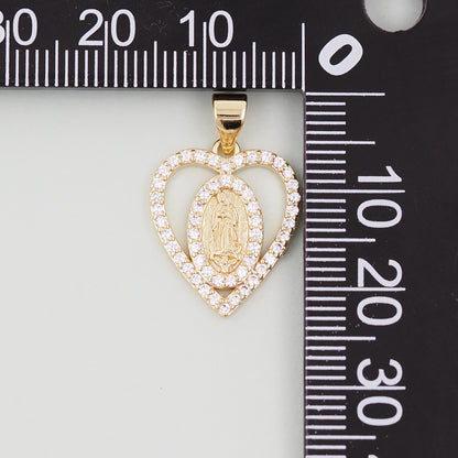 Gold Our Lady of Guadalupe Charms,18K Gold Filled virgin mary Pendant,virgin mary Charm Bracelet Necklace for DIY Jewelry Making Supply