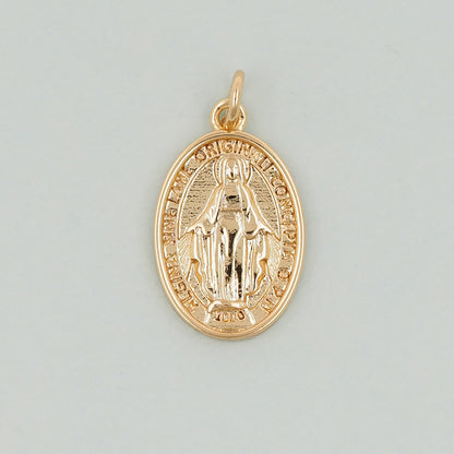 Gold Our Lady of Guadalupe Charms,18K Gold Filled virgin mary Pendant,virgin mary Charm Bracelet Necklace for DIY Jewelry Making Supply