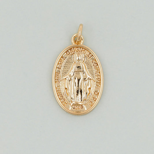 Gold Our Lady of Guadalupe Charms,18K Gold Filled virgin mary Pendant,virgin mary Charm Bracelet Necklace for DIY Jewelry Making Supply