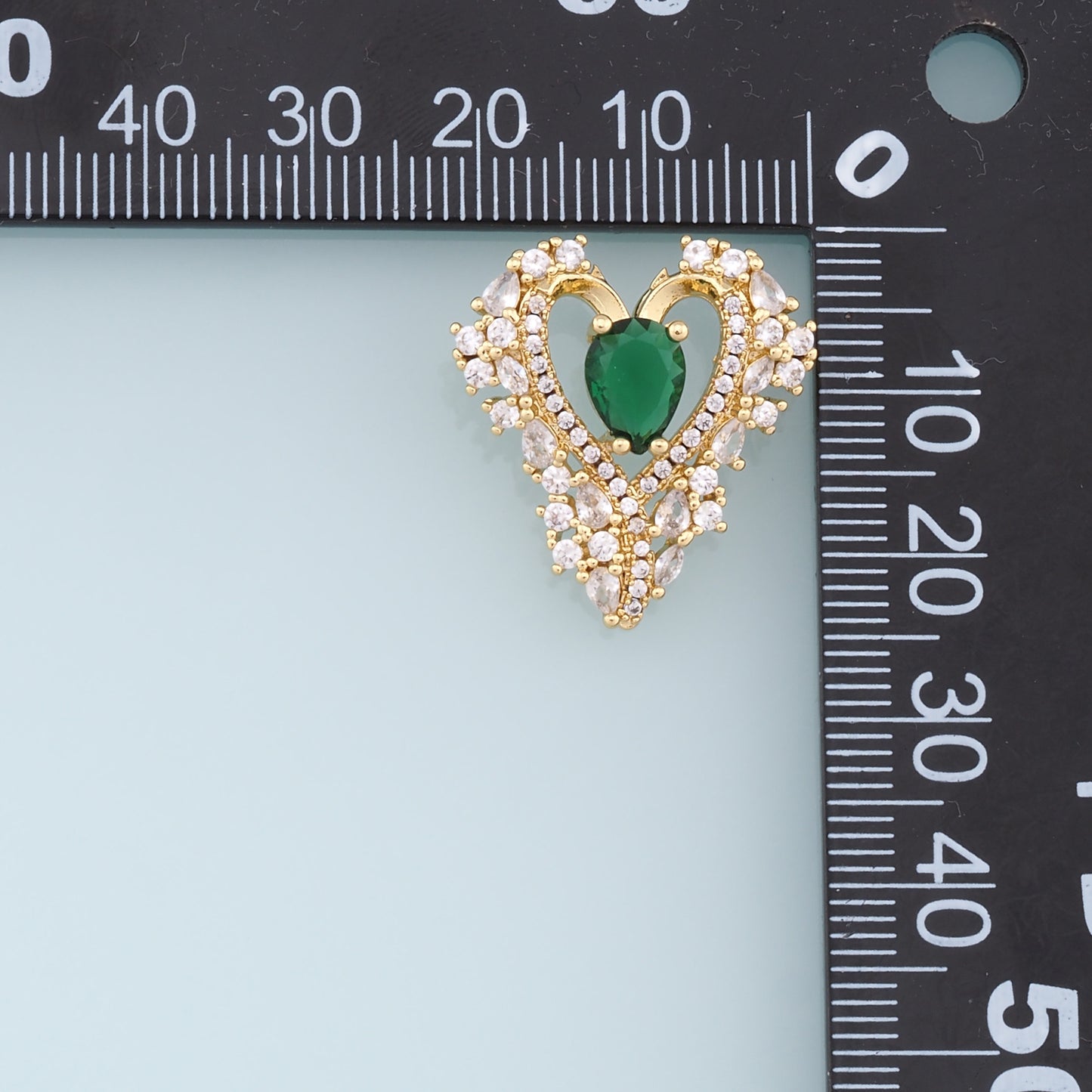 Gold Heart Charms,18K Gold Filled Heart Pendant,CZ Micro Pave Heart Charm Bracelet Necklace for DIY Jewelry Making Supply