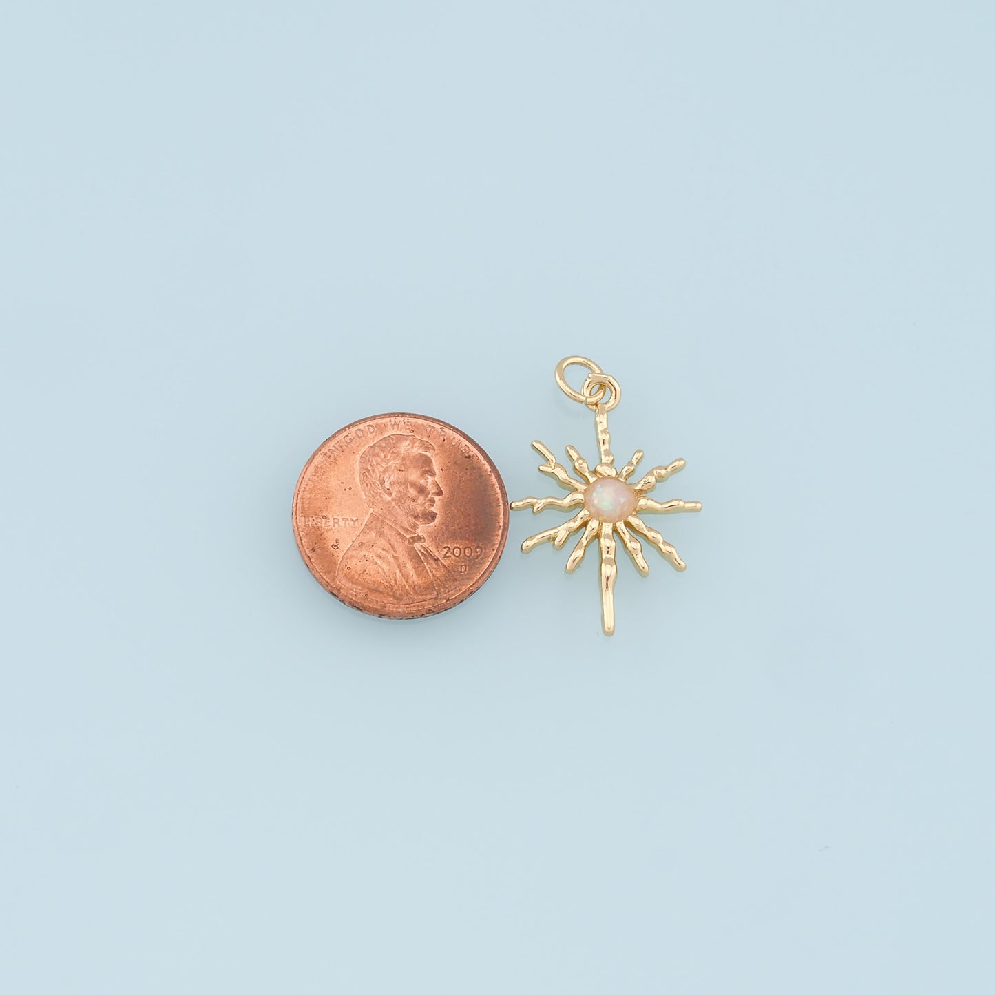 Gold Star Charms,18K Gold Filled Starburst Pendant,North Star Charm Bracelet Necklace for DIY Jewelry Making Supply