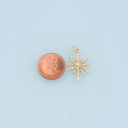 Gold Star Charms,18K Gold Filled Starburst Pendant,North Star Charm Bracelet Necklace for DIY Jewelry Making Supply