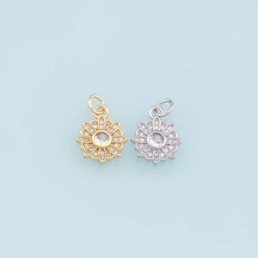 Gold Daisy Charms,18K Gold Filled Daisy Pendant,Daisy Charm Bracelet Necklace for DIY Jewelry Making Supply