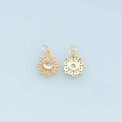 Gold Daisy Charms,18K Gold Filled Daisy Pendant,Daisy Charm Bracelet Necklace for DIY Jewelry Making Supply